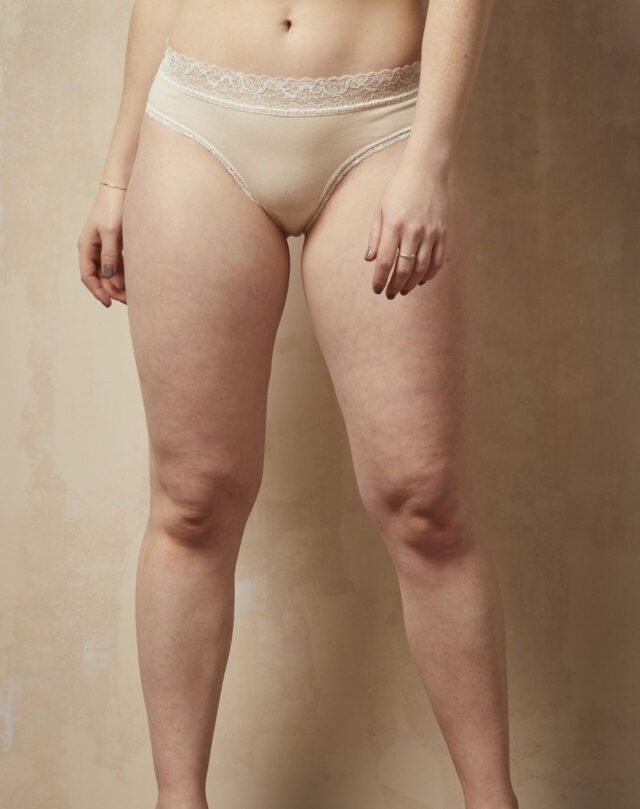 Lemahieu - Tanga dentelle - Ecru - Blanc - Femme