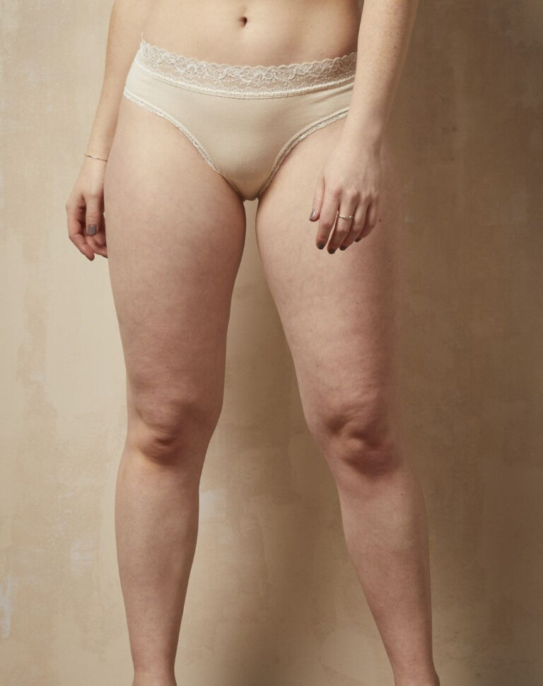 Lemahieu - Tanga dentelle - Ecru - Blanc - Femme