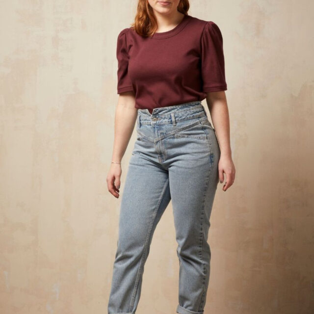 Lemahieu - Top à manches 3/4 - Aubergine - Bordeau - Femme