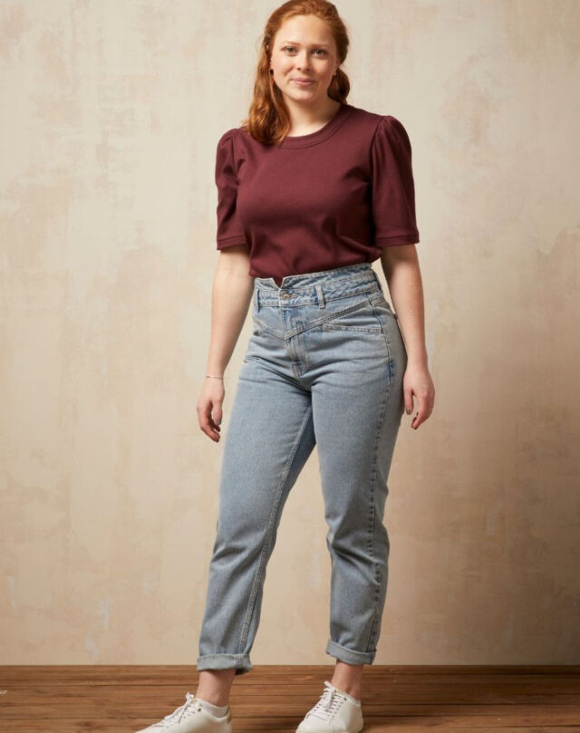 Lemahieu - Top à manches 3/4 - Aubergine - Bordeau - Femme