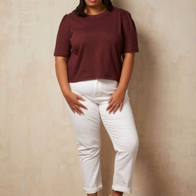 Lemahieu - Top à manches 3/4 - Aubergine - Bordeau - Femme