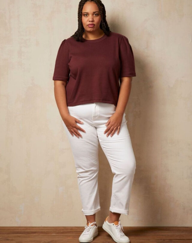 Lemahieu - Top à manches 3/4 - Aubergine - Bordeau - Femme