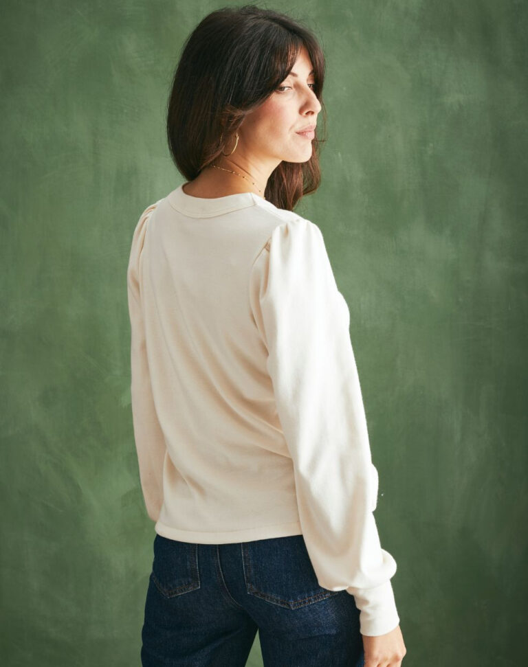 Lemahieu - Top  manches longues - Ecru - Blanc - Femme