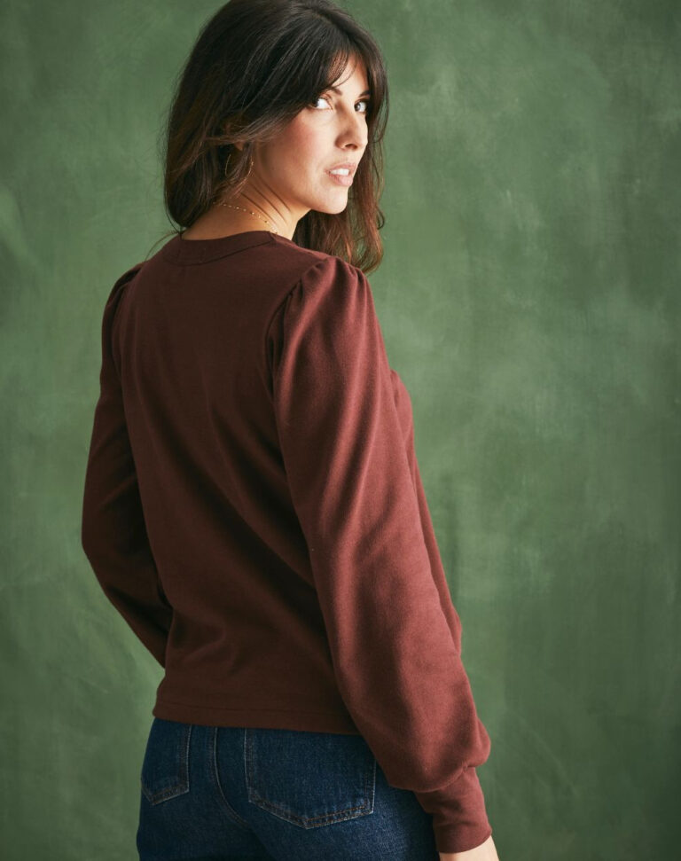 Lemahieu - Top  manches longues  - Aubergine - Bordeau - Femme