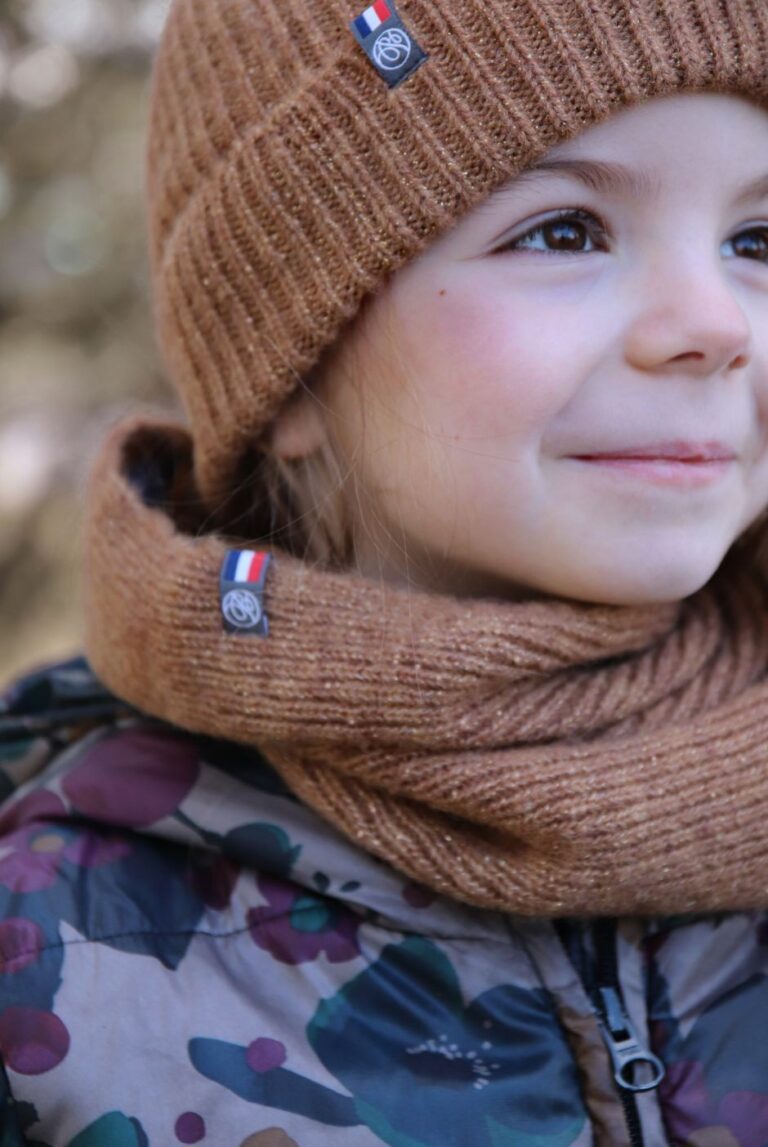 Maison Bonnefoy - Col enfant Natacha 4/7ans Taupe pailleté