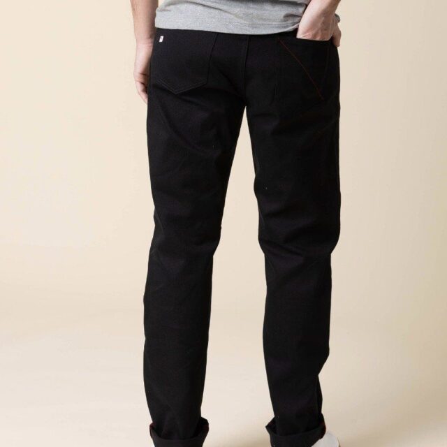 1083 - JEANS DROIT 101N coton bio superdenim noir Homme