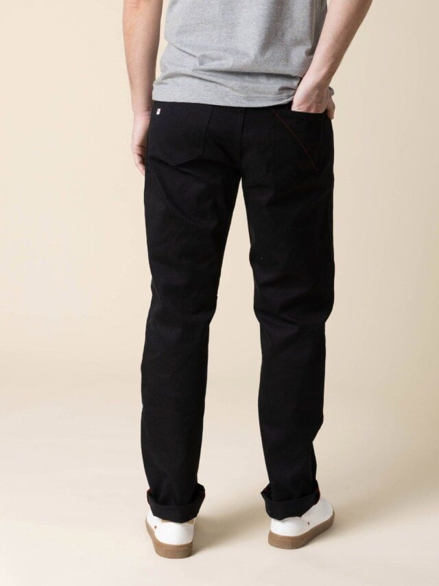 1083 - JEANS DROIT 101N coton bio superdenim noir Homme