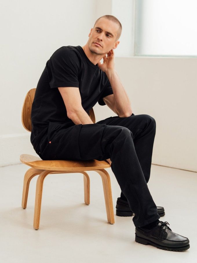 111nx00 sd0x bb0bb0 noir 08 1083 - CARGO DROIT 111N coton bio superdenim uni noir Homme