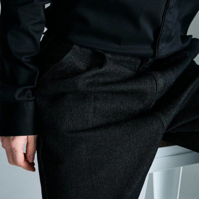 1083 - JEANS LARGE 161N X ZORZETTO coton bio superdenim flex noir brut mixte