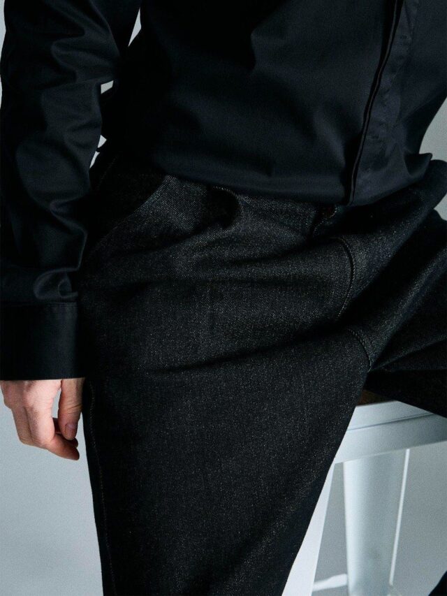 1083 - JEANS LARGE 161N X ZORZETTO coton bio superdenim flex noir brut mixte