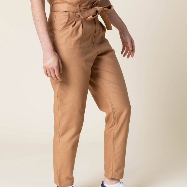 1083 - PANTALON NOUE CAROTTE 209H coton bio uni marron argile