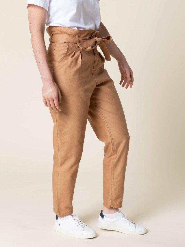 1083 - PANTALON NOUE CAROTTE 209H coton bio uni marron argile