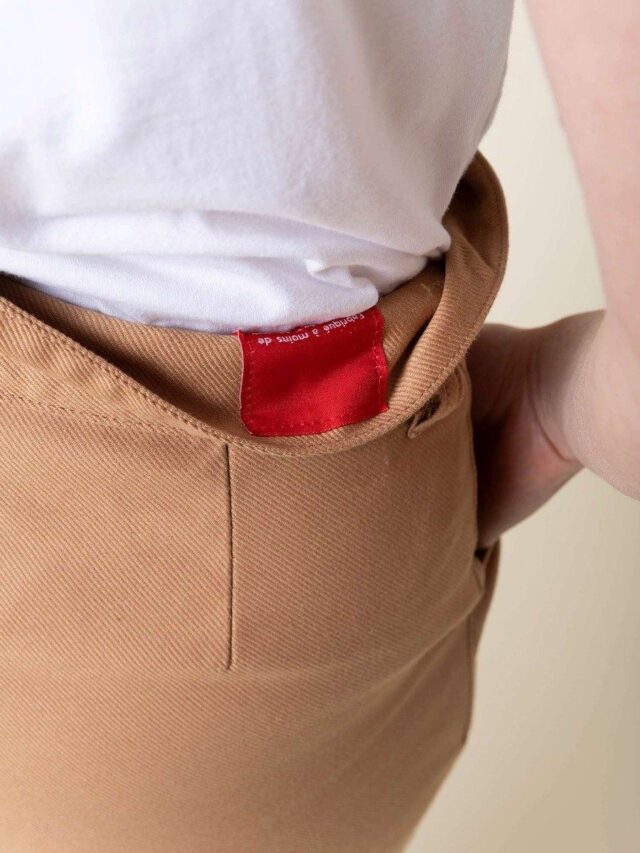 1083 - PANTALON NOUE CAROTTE 209H coton bio uni marron argile