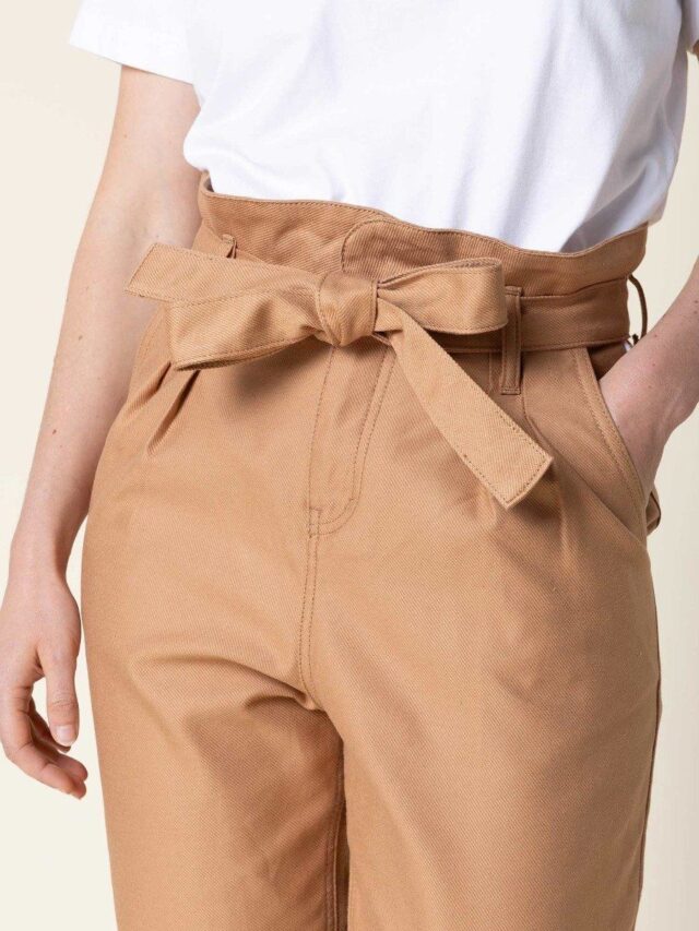 1083 - PANTALON NOUE CAROTTE 209H coton bio uni marron argile