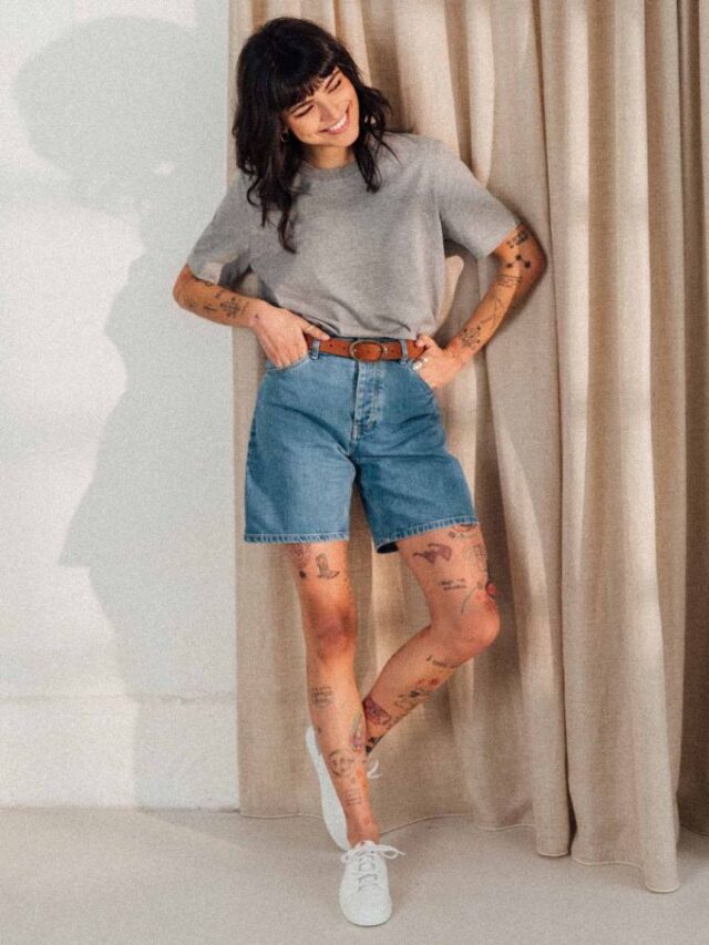 1083 - Short long 271h droit delave taille haute