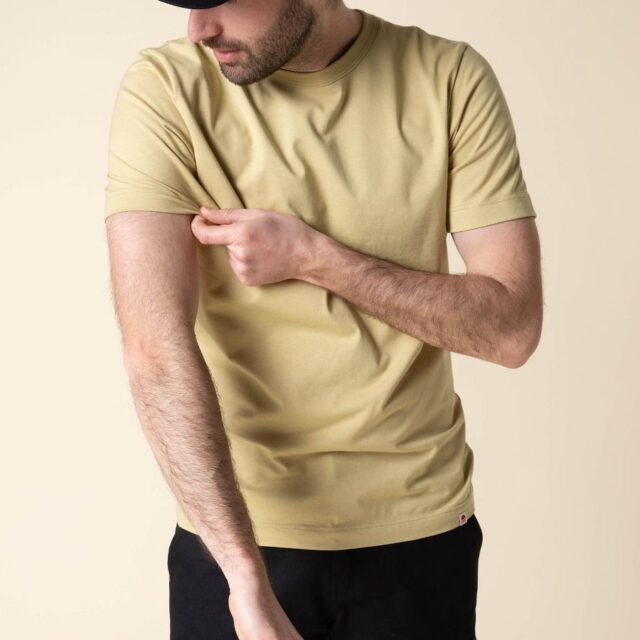 1083 - T-SHIRT DROIT 304 UNI coton bio vert chartreuse Homme