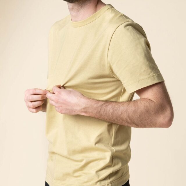 1083 - T-SHIRT DROIT 304 UNI coton bio vert chartreuse Homme