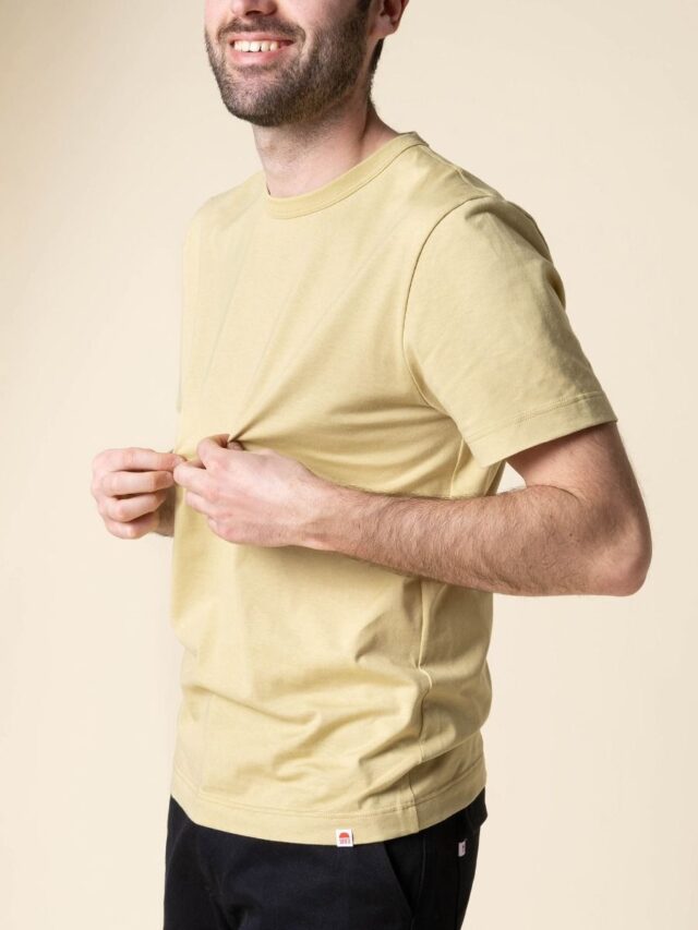 1083 - T-SHIRT DROIT 304 UNI coton bio vert chartreuse Homme