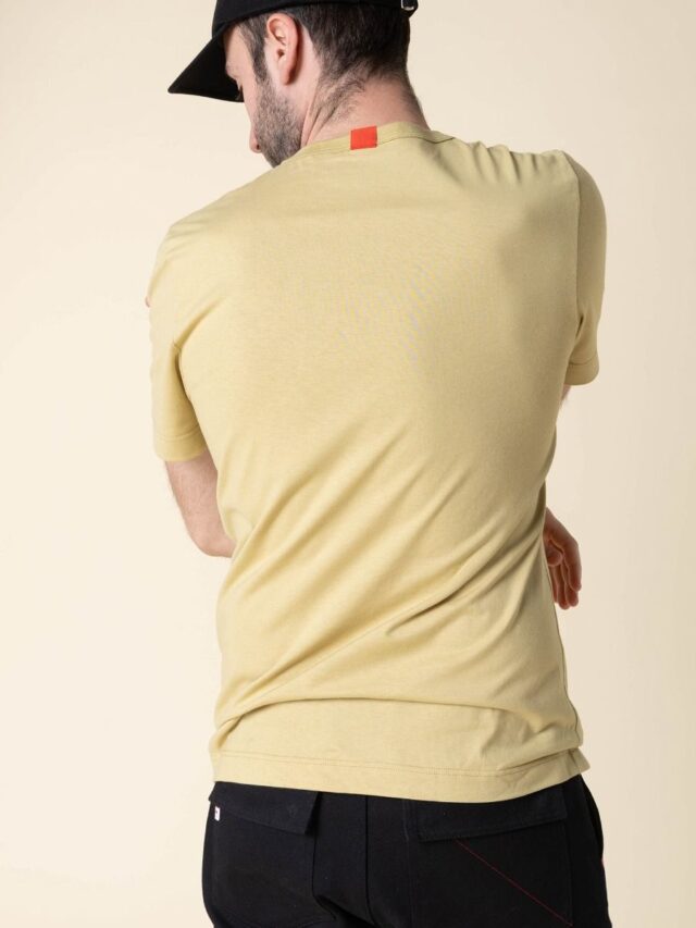 1083 - T-SHIRT DROIT 304 UNI coton bio vert chartreuse Homme