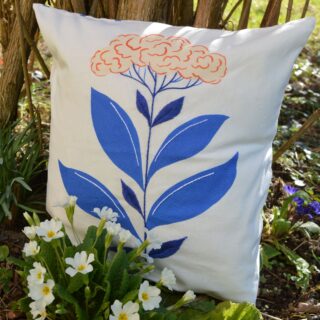 Maison Primavera - Coussin Spirae brodé main – Jardin fleuri