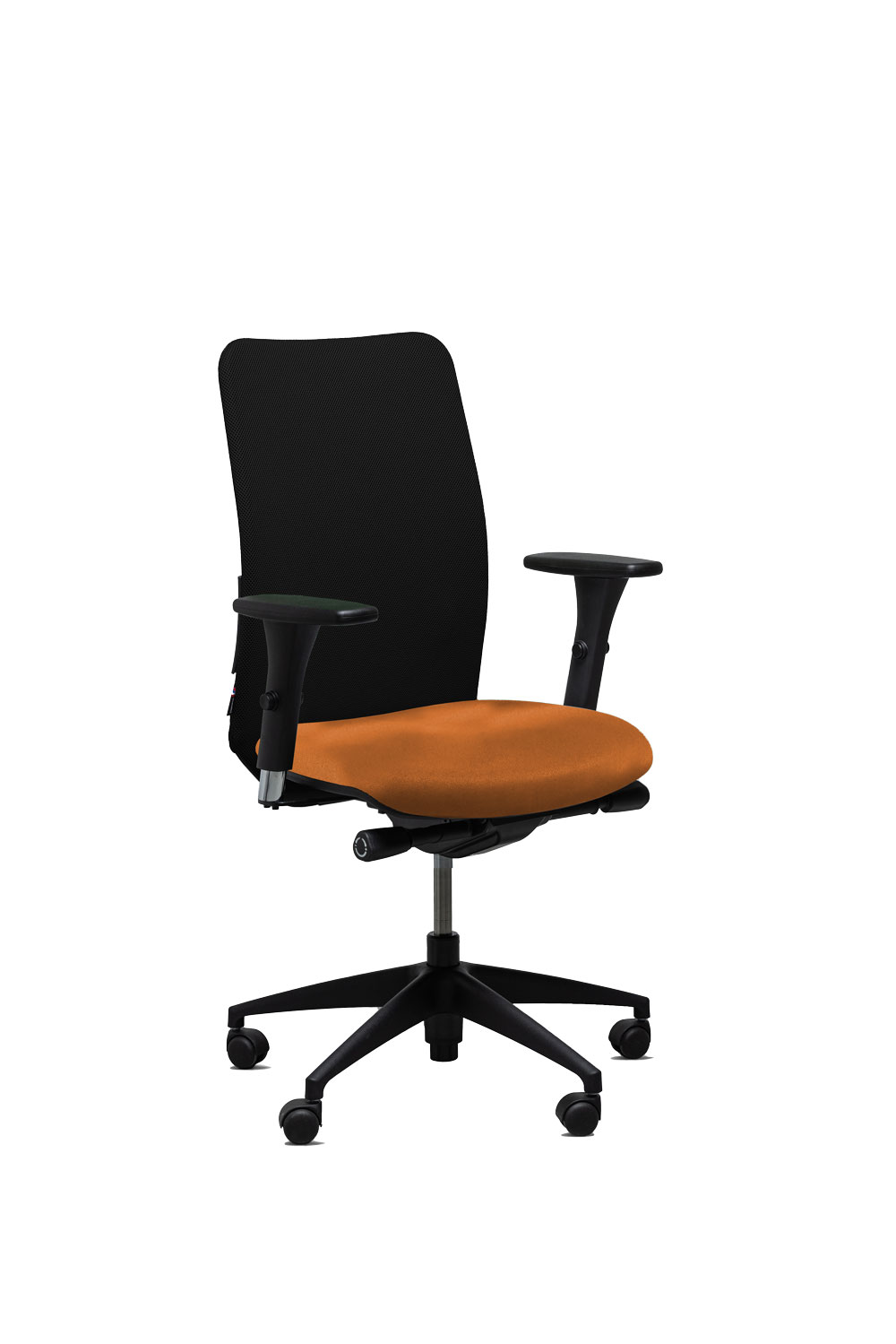 Famous Fernand fauteuil de bureau ergonomique resille noire assise radio orange Navailles Navailles - Famous Fernand Résille - fauteuil de bureau ergonomique