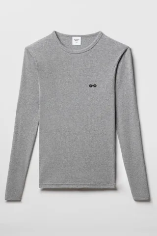Tricots Marcel - Le Maillot de Corps Homme Lucien Manches Longues – Gris Chine