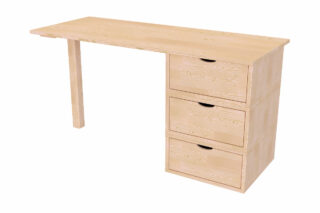 Bureau bois 3 tiroirs Cube par la marque ABC Meubles ABC Meubles - Bureau bois 3 tiroirs Cube