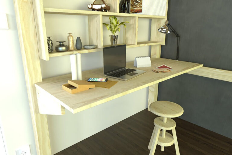 ABC MEUBLES - Bureau tablette 120cm en bois pour lit mezzanine