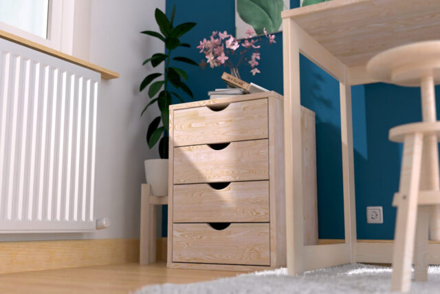 ABC MEUBLES - Caisson à tiroirs 4 en bois massif