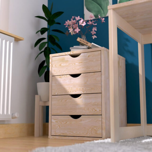 ABC MEUBLES - Caisson à tiroirs 4 en bois massif