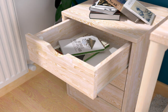 ABC MEUBLES - Caisson à tiroirs 4 en bois massif