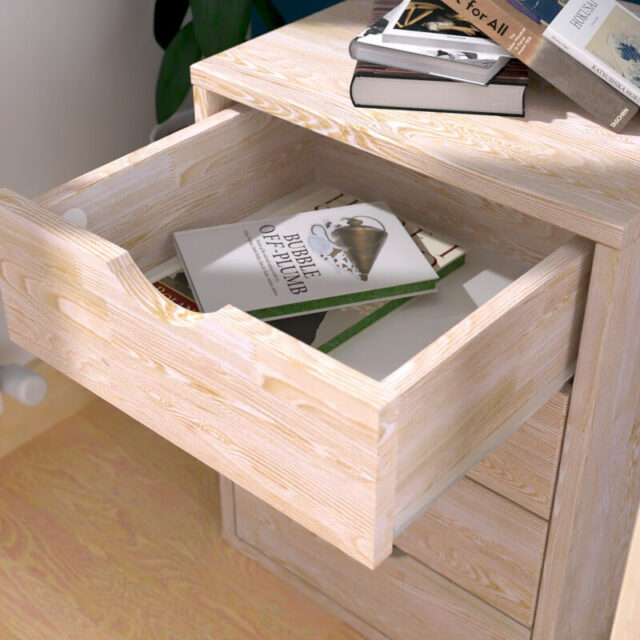 ABC MEUBLES - Caisson à tiroirs 4 en bois massif