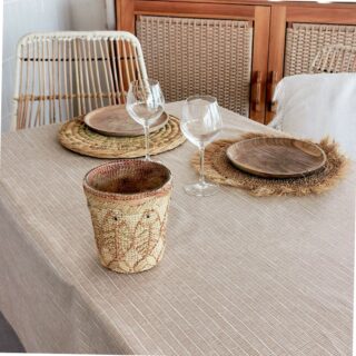 Fleur de Soleil - Chemin de table Bambou taupe