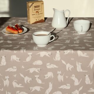 Fleur de Soleil - Chemin de table Chats taupe