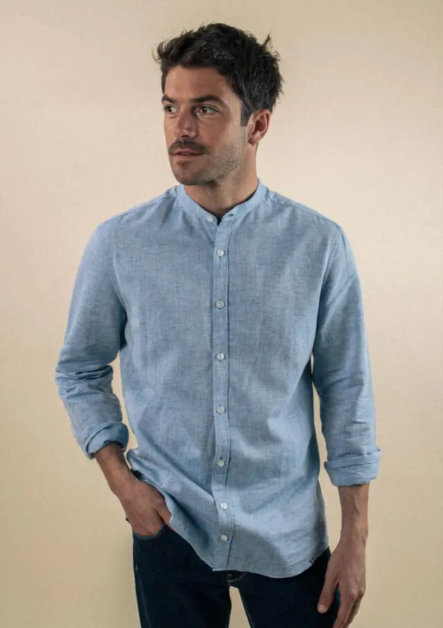 Chemise Pierrelin Bleu Marine par la marque Montlimart Montlimart - Chemise Pierrelin Bleu Marine