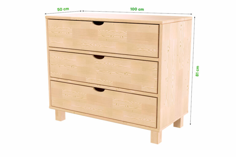 ABC MEUBLES - Commode bois 3 tiroirs Cube