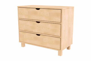 ABC Meubles - Commode bois 3 tiroirs Cube