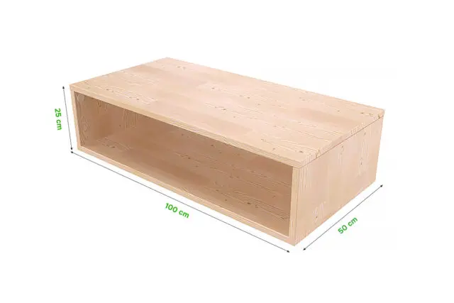 ABC MEUBLES - Cube de rangement bois 100x50 cm