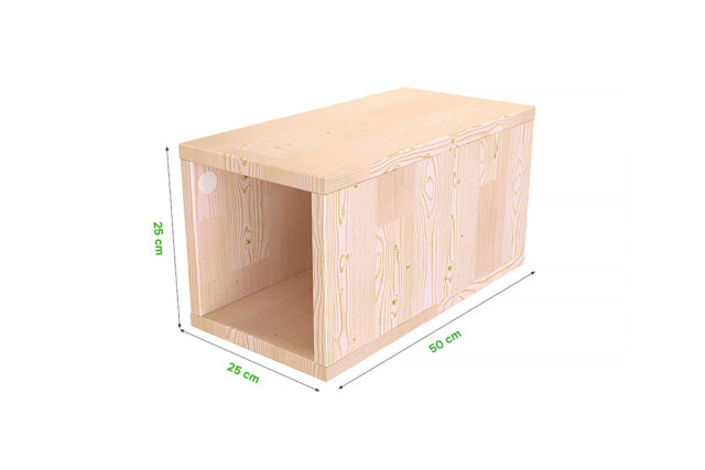 ABC MEUBLES - Cube de rangement bois 25x50 cm