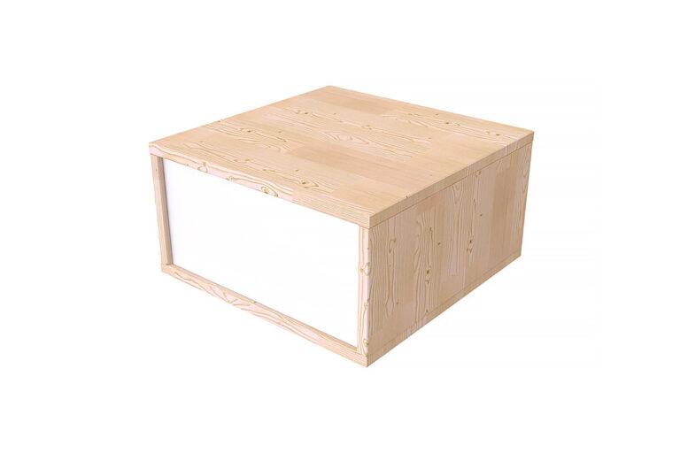 ABC MEUBLES - Cube de rangement bois 50x50 cm + tiroir