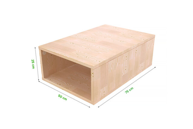 ABC MEUBLES - Cube de rangement bois 75x50 cm
