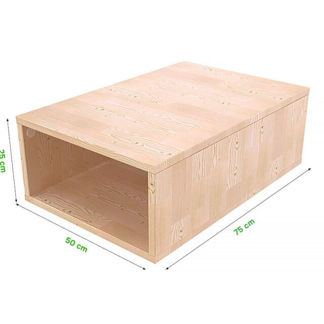 ABC MEUBLES - Cube de rangement bois 75x50 cm