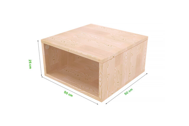 ABC MEUBLES - Cube de rangement bois 50x50 cm