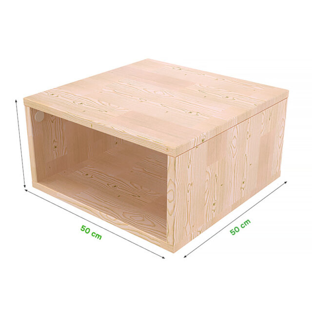 ABC MEUBLES - Cube de rangement bois 50x50 cm