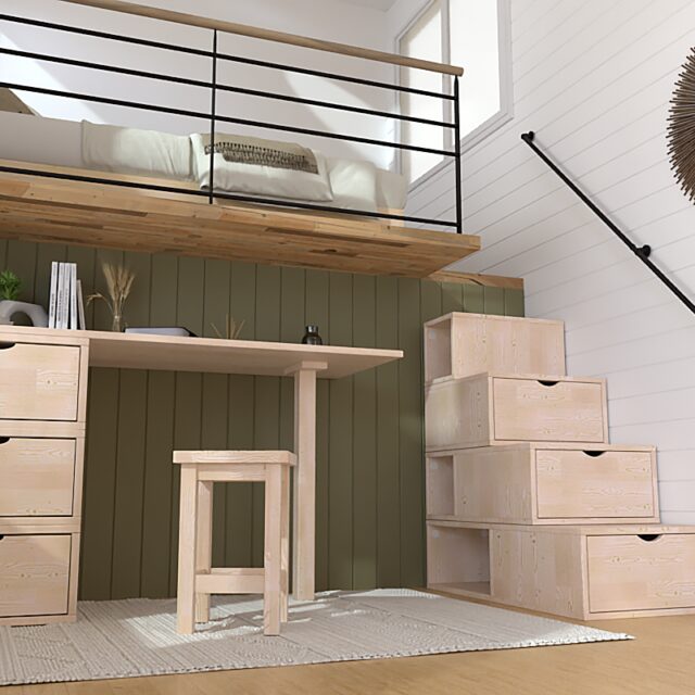 ABC MEUBLES - Escalier cube de rangement hauteur 100 cm