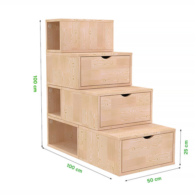 ABC MEUBLES - Escalier cube de rangement hauteur 100 cm