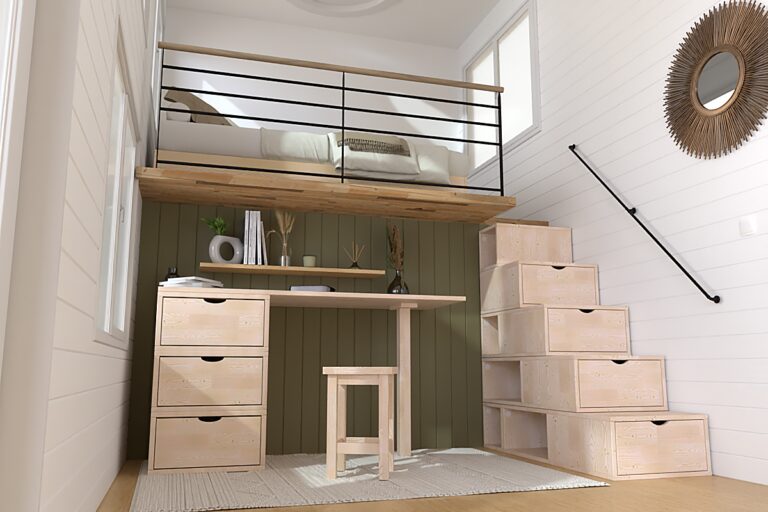 ABC MEUBLES - Escalier cube de rangement hauteur 125 cm