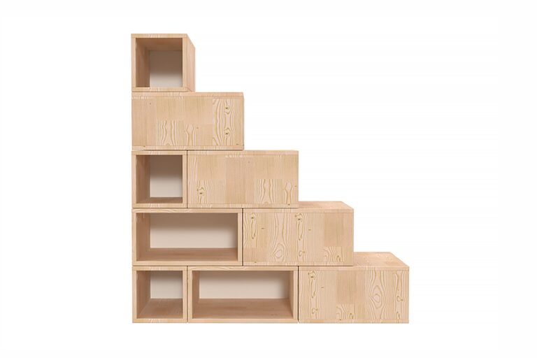 ABC MEUBLES - Escalier cube de rangement hauteur 125 cm