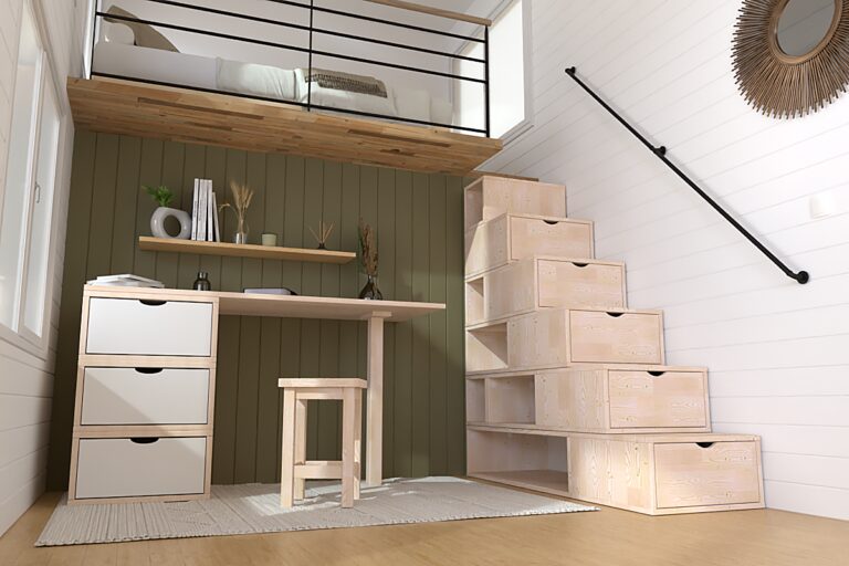 ABC MEUBLES - Escalier cube de rangement hauteur 150cm