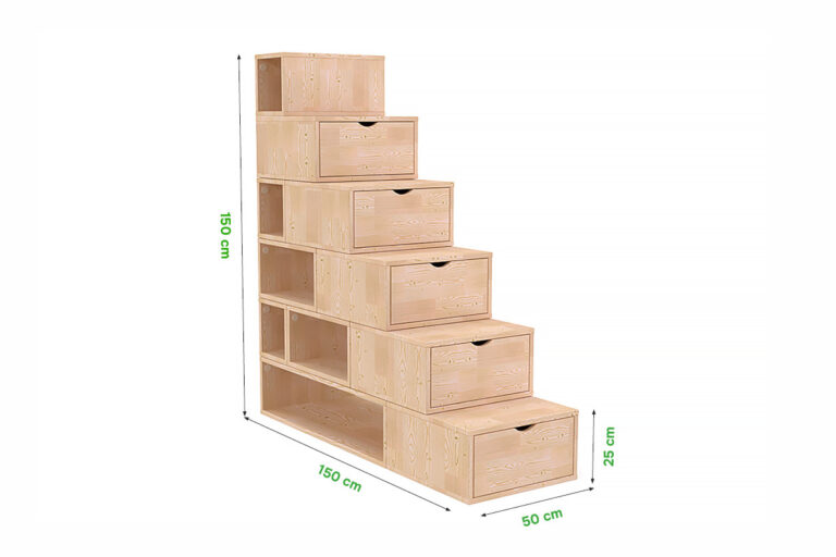 ABC MEUBLES - Escalier cube de rangement hauteur 150cm